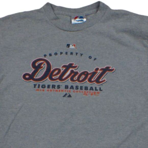 Detroit Tigers Size Large Shirt Gray MLB Authentic Collection Majestic - Picture 2 of 4